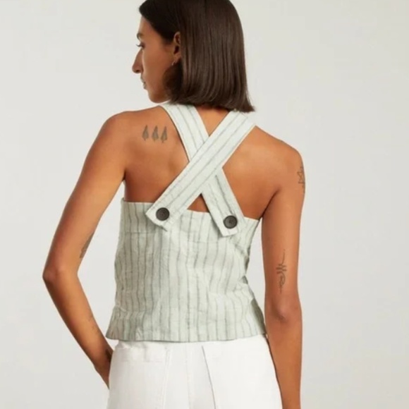 Everlane The Apron Linen Tan in Mint Green- Size 0- BRAND NEW - Picture 3 of 9